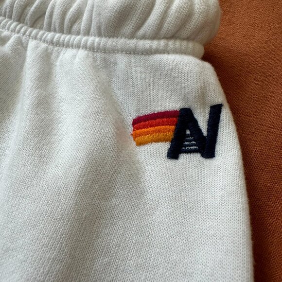 NWT AVIATOR NATION LOGO SWEATPANTS - WHITE MEDIUM - Picture 7 of 7